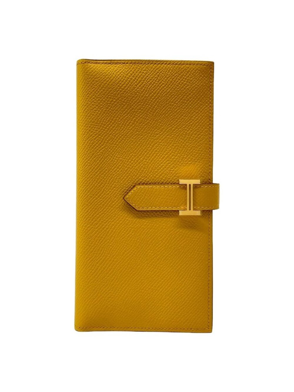 Hermes Wallet Bearn Soufflet Jaune Ambre Gold Protection